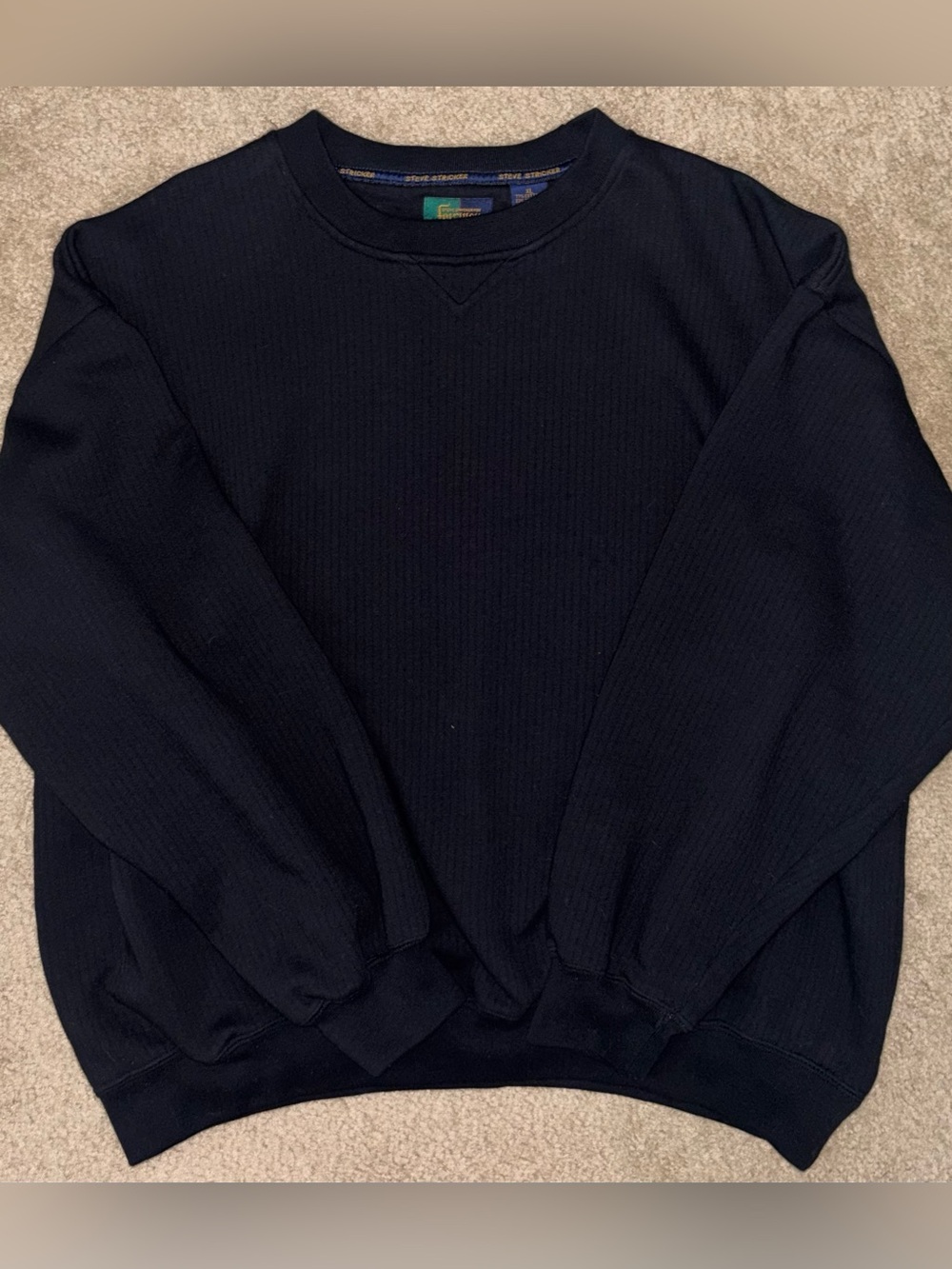Men’s Fairway Sport Black Ribbed Crewneck Sweater